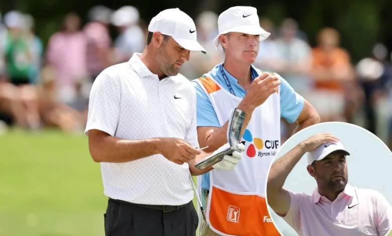 Scottie Scheffler fumes at caddie after hitting ball in the water at Memorial