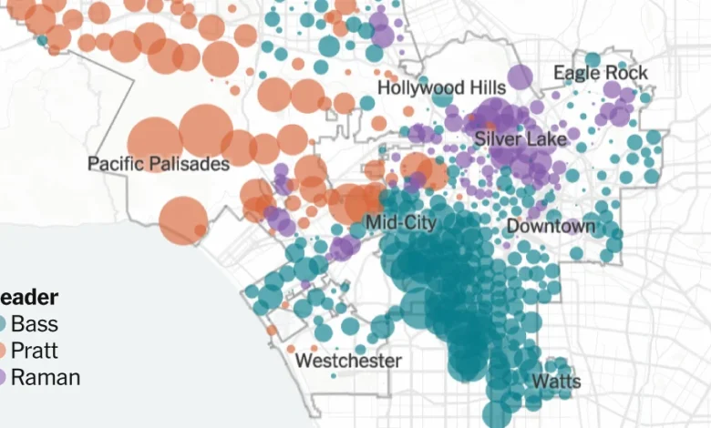 See Where the L.A. Mayoral Candidates Have Done Best So Far