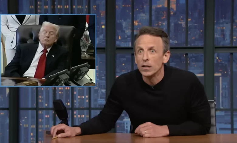 Seth Meyers spends 5 minutes roasting Trump's sleeping habits