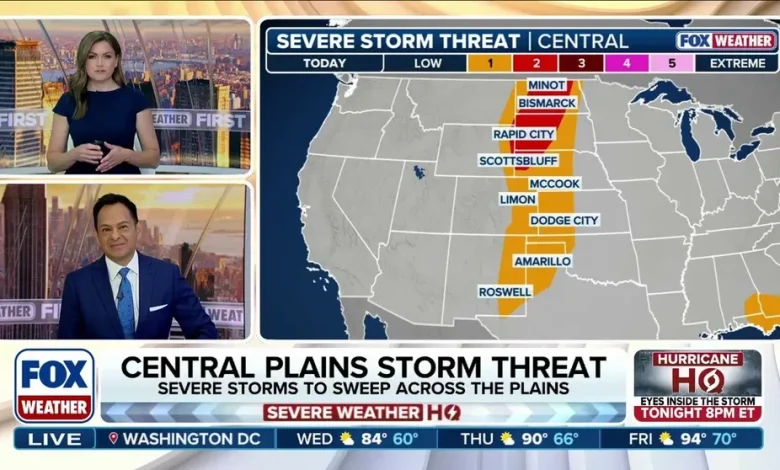 Severe storms to reignite over Plains from North Dakota to Texas with more large hail possible