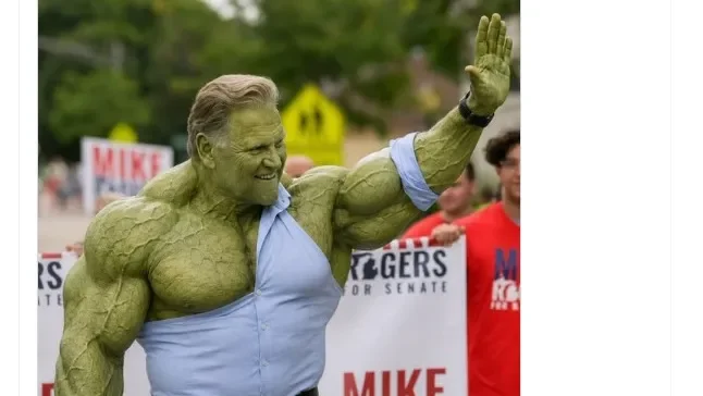 Social media users eat up AI-doctored image of muscular Mike Rogers