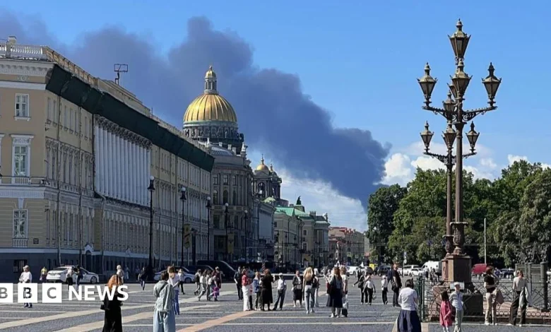 Steve Rosenberg: Lasting image of Russia's economic forum is plume of smoke over St Petersburg