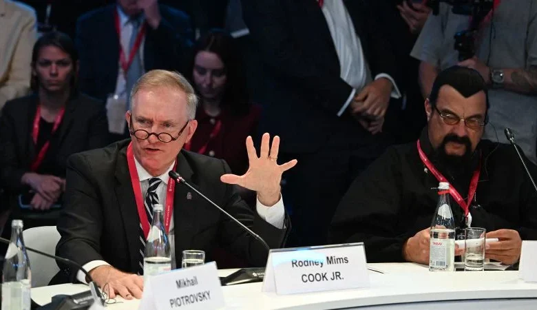 Steven Seagal, Candace Owens and Trump’s ballroom commissioner appear at Russia’s top economic forum