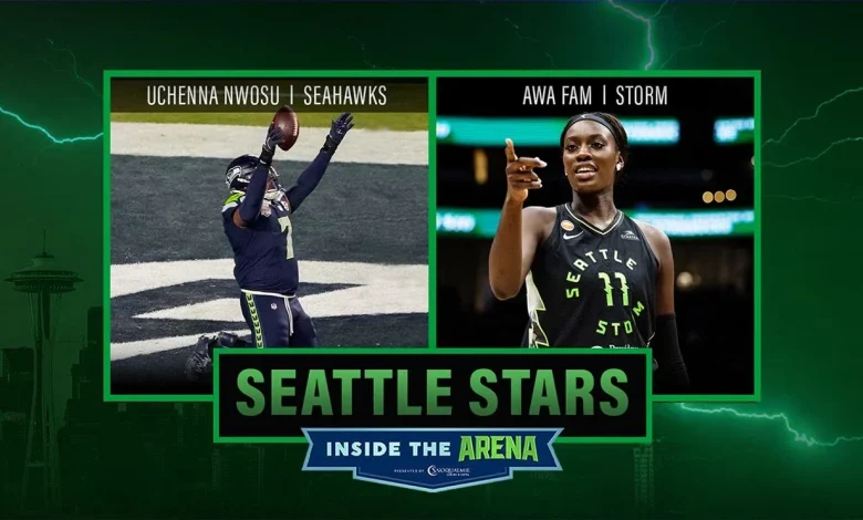 Storm star Awa Fam talks Seattle and Seahawks' Uchenna Nwosu makes a visit!