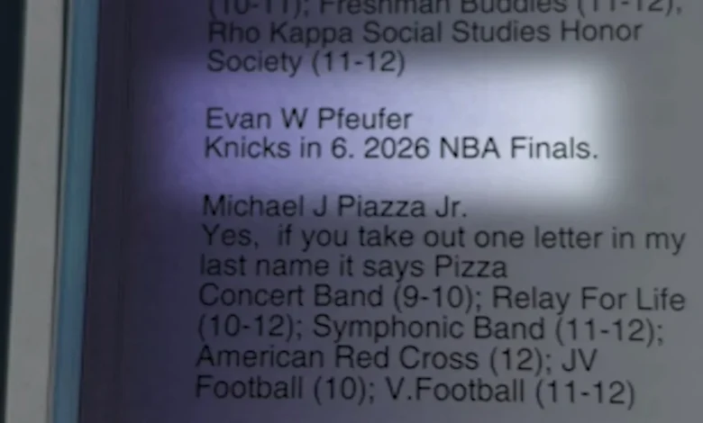 Suffolk County resident predicts Knicks NBA Finals victory in 2020 high school yearbook quote