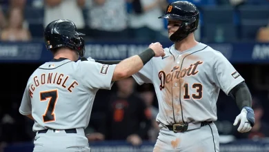 Tigers hit five home runs, hold off Rays to halt skid
