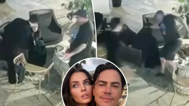 Tom Sandoval appears to shove girlfriend Victoria Robinson's dad into lit firepit: video