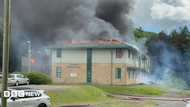 'Tornado-like flame' as smoke impacts major commuter route in rush hour