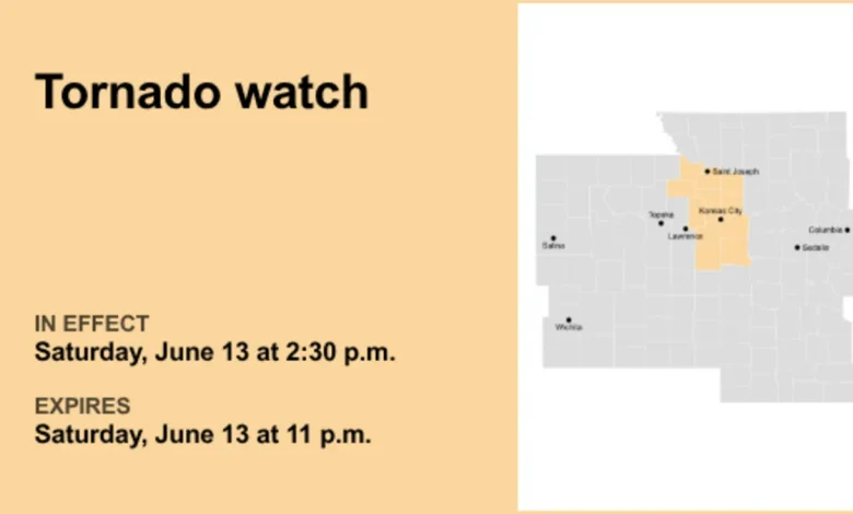 Tornado watch affecting the Kansas City area until Saturday night