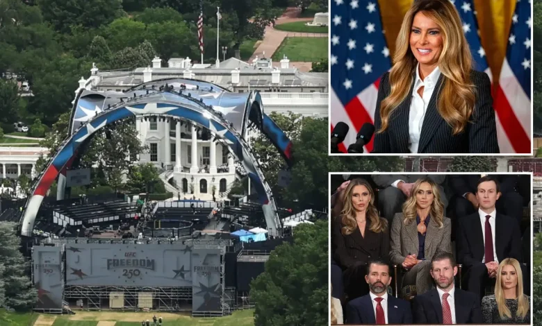 Trump’s White House UFC fight guests include Melania, Ivanka — and Karoline Leavitt in first post-baby appearance