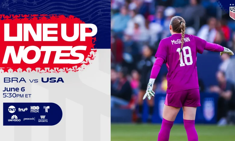 USWNT vs. Brazil: Starting XI & Lineup Notes on Saturday, June 6 in São Paulo, Brazil