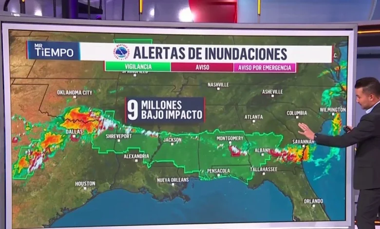 Un nuevo sistema estacionario complicará con lluvias el Día del Padre en el Sur y Medio Oeste