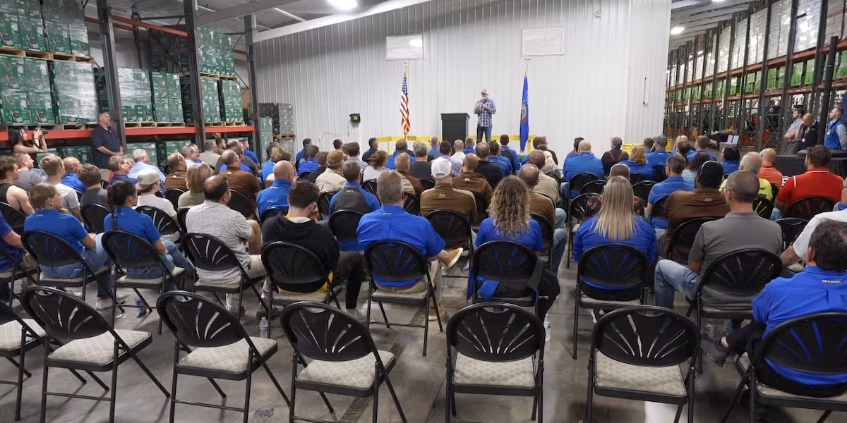 Van Orden visits Menards Distribution Center to highlight no tax on overtime