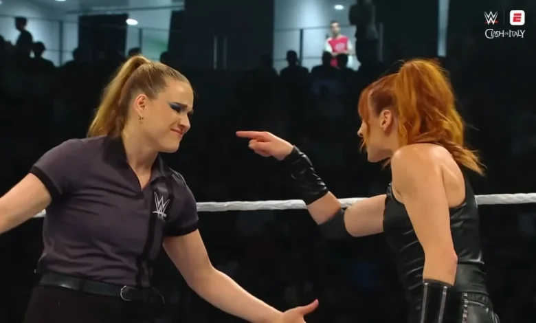 WWE referee mocks Becky Lynch after title loss at Clash In Italy