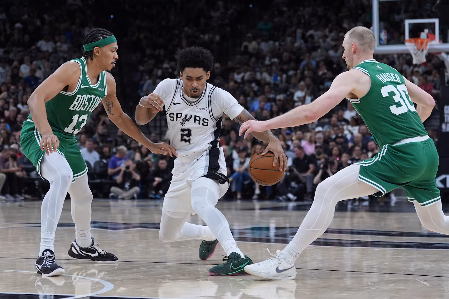 With the Celtics long out of the playoffs, Ron Harper Jr. rooting hard for brother Dylan of the Spurs