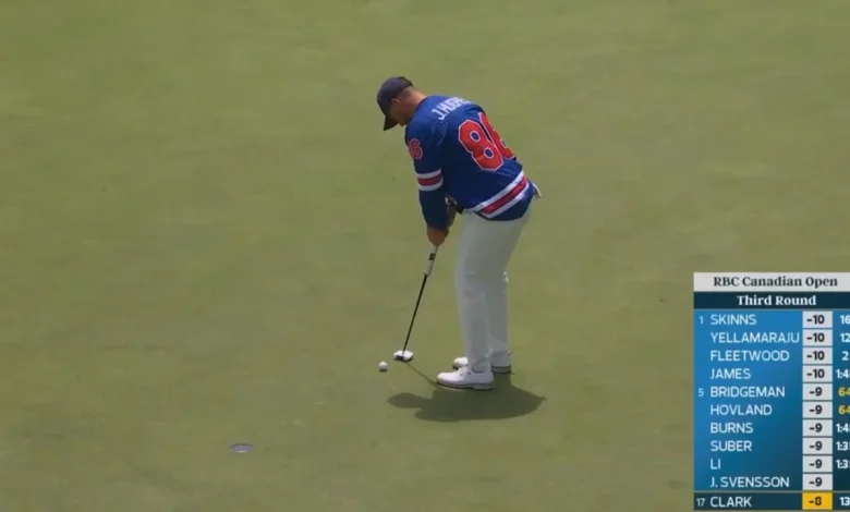 Wyndham Clark wears Hughes Team USA jersey during Canadian Open